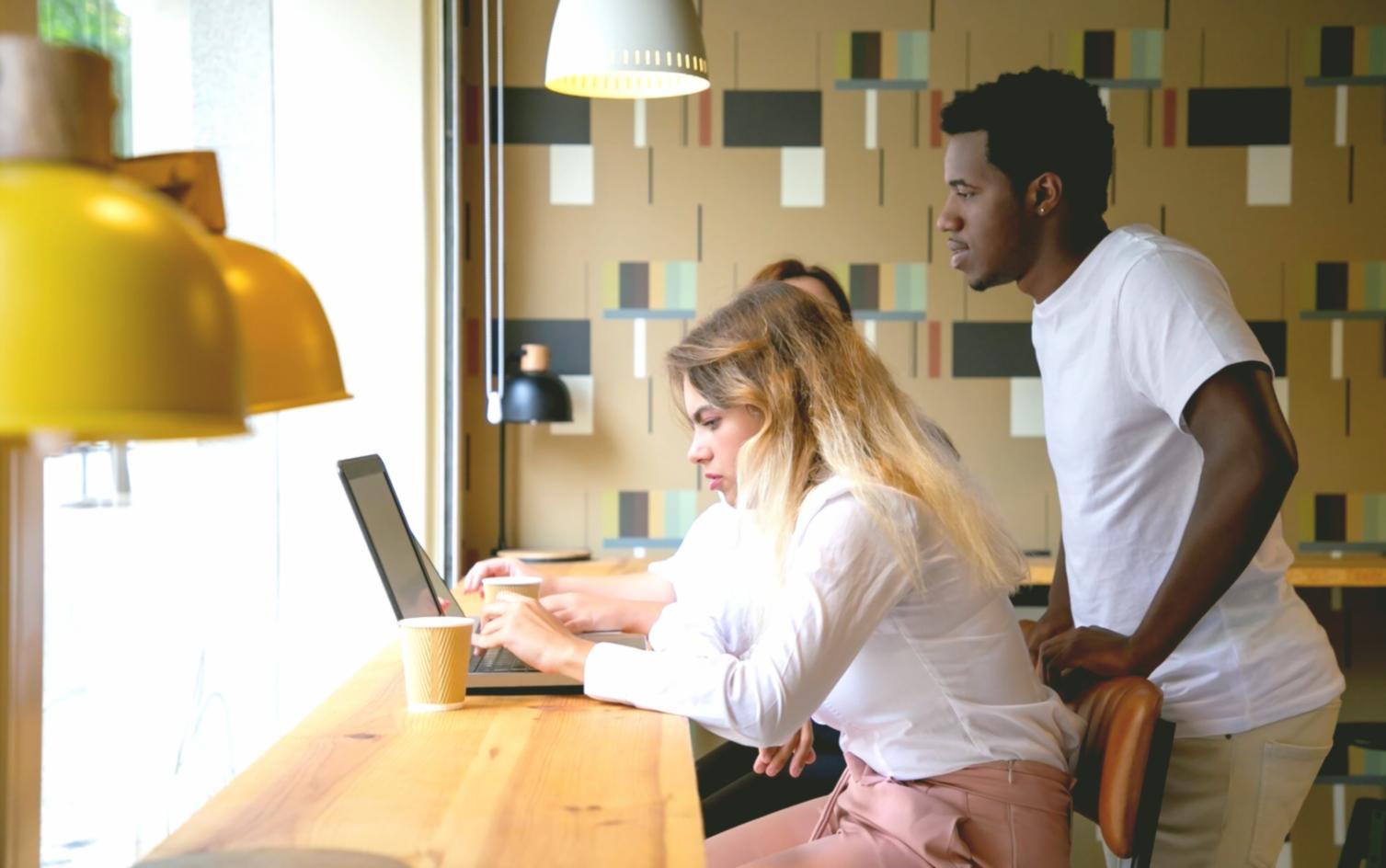 Workshop-Teilnehmer bei der Arbeit mit Budget-Software
